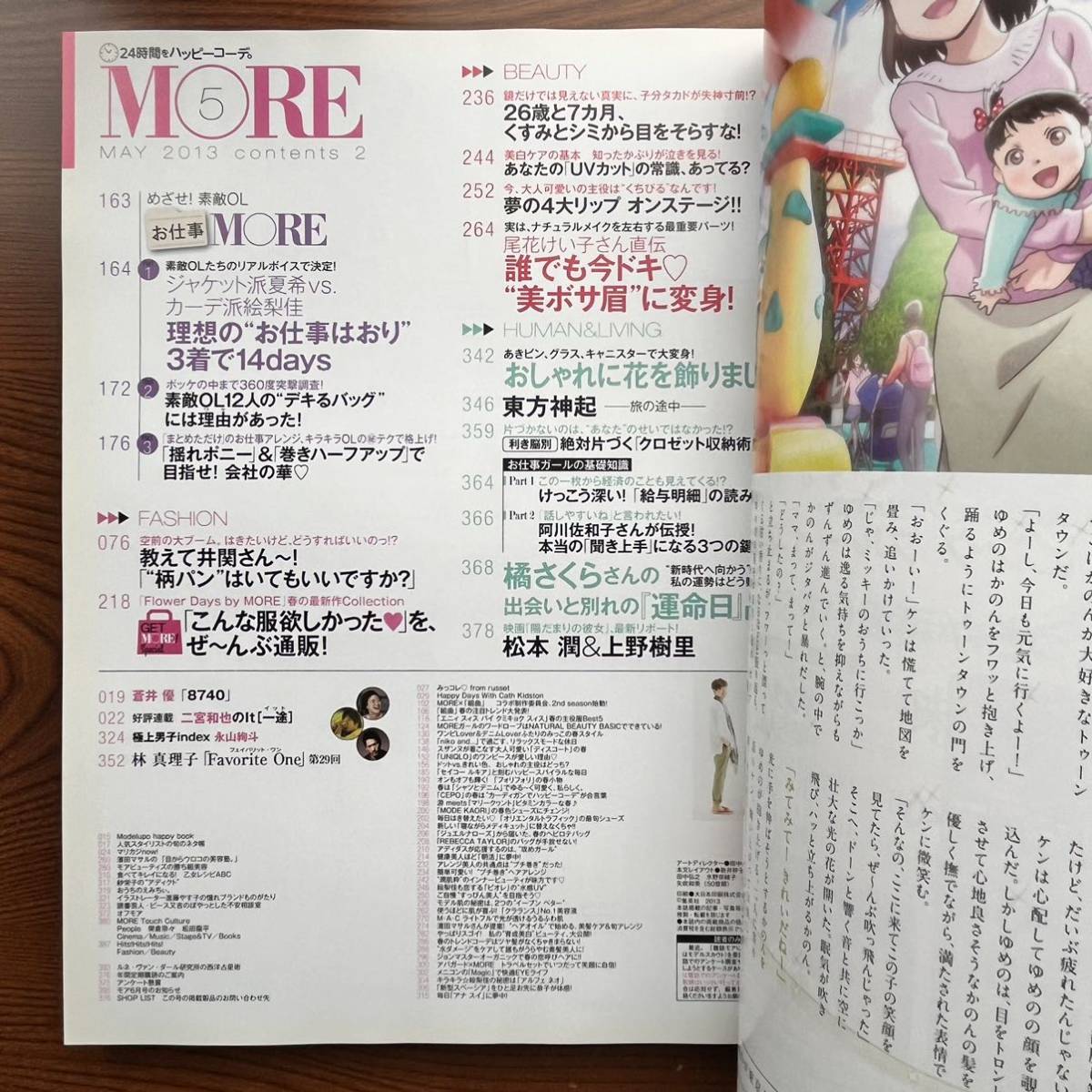 MORE モア ２０１３年５月号 集英社　梨花／二宮和也／東方神起／松本潤／上野樹里／紗栄子／田中美保_画像3