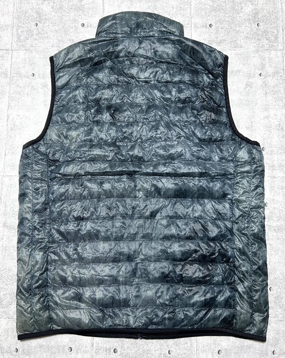 UNIQLO large size XL nylon down vest inner down Uniqlo Denim pattern DOWN VEST light weight commuting going to school travel stone .5848