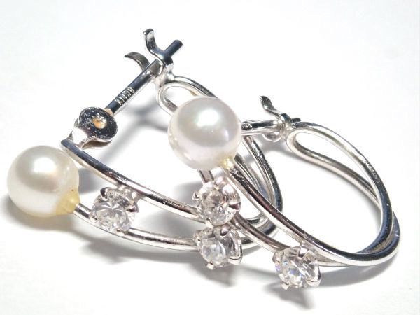003.K14WG ピアス パール ジルコニア Earrings Pearl Zirconia 1.0g