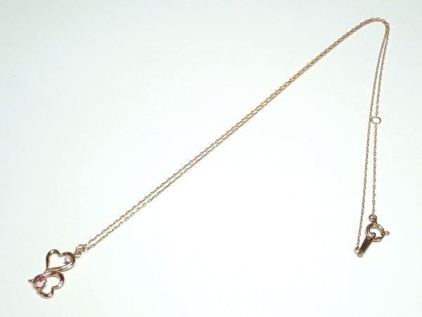 530.K10PG ネックレス ダブルハート Necklace Heart 40.0cm 0.9g_画像8