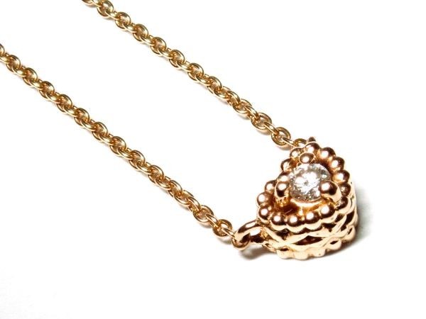 599.K10 ダイヤモンド ネックレス D 0.03ct ハート Diamond Necklace 1.3g_画像3