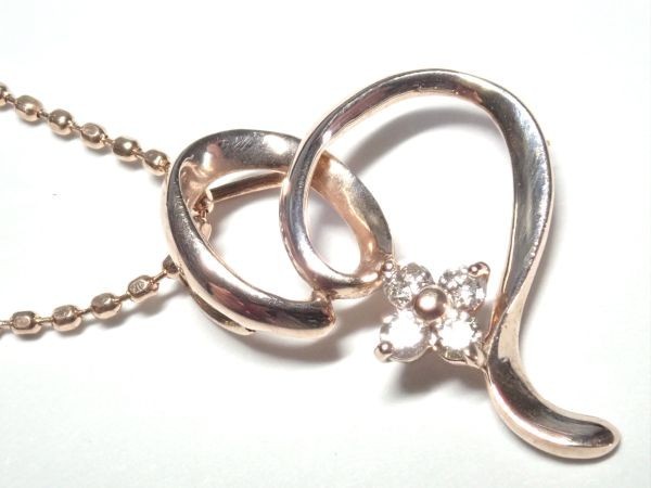 751.K10PG ネックレス ハート D 0.05ct Diamond Necklace 1.5g_画像3