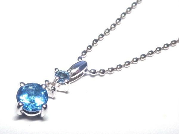 794.K18WG ネックレス ブルートパーズ Blue topaz Necklace 2.1g