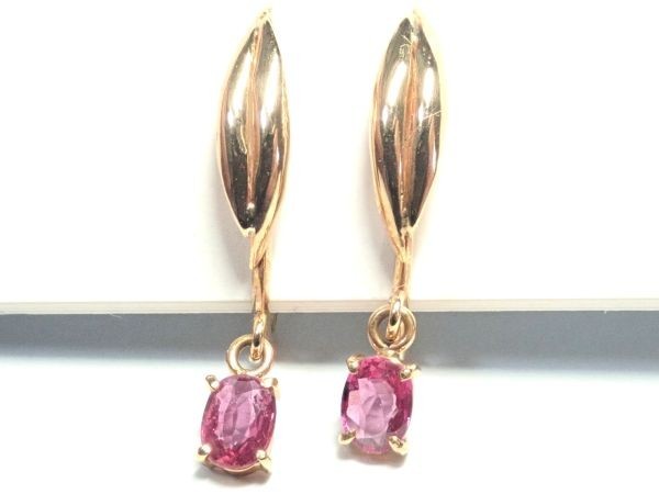 911.K18 イヤリング ピンクトルマリン Pink Tourmaline Earrings 1.4g