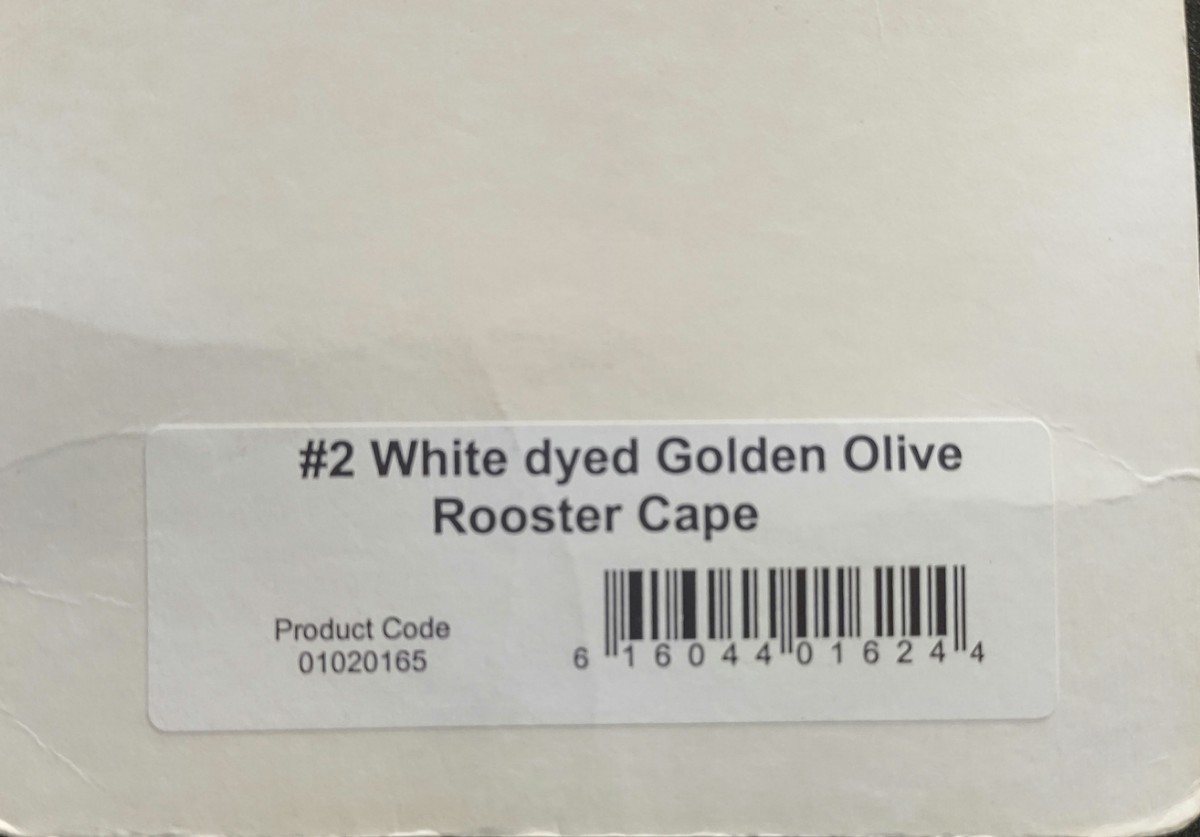 HOFFMAN SUPER CAPE #2 White dyed Golden Olive ホワイティングファーム　ホフマン コックハックル ダイド ゴールデン オリーブ 未使用_画像6
