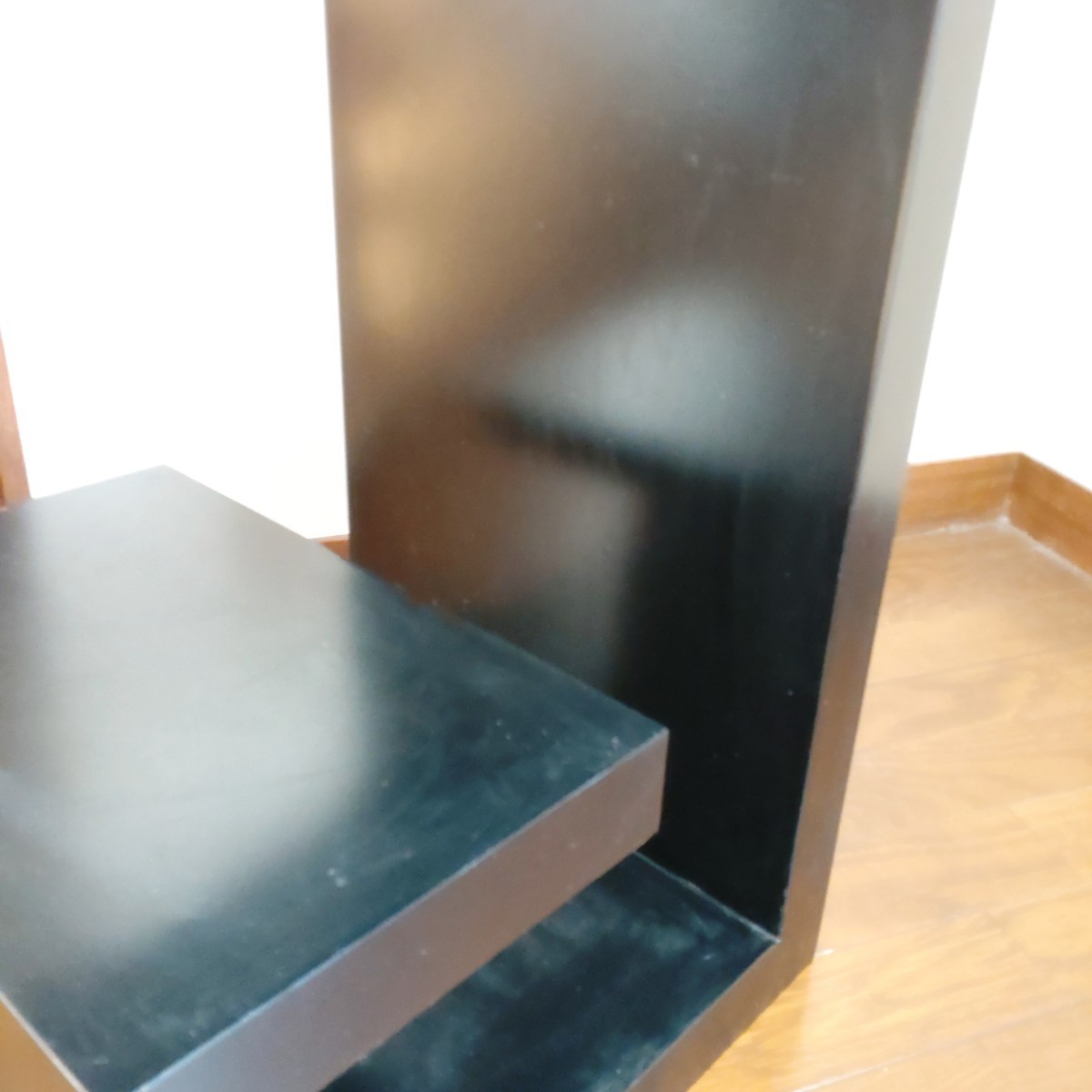 イタリア製 サイドテーブル コーヒーテーブル 無垢材 鏡面塗装 ブラック_画像6