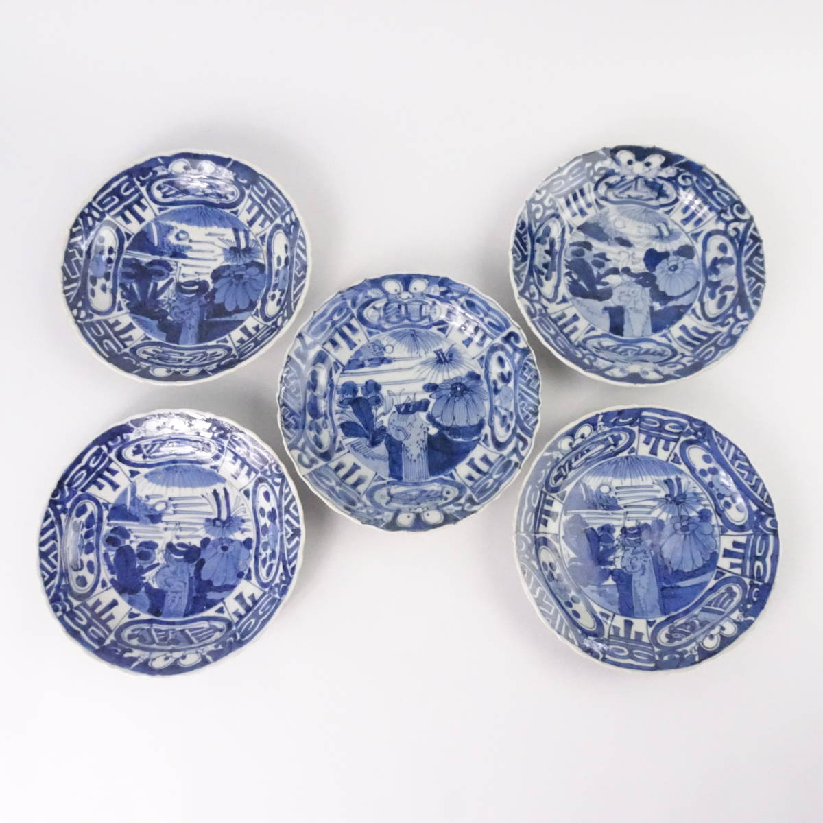  old blue and white ceramics plate . customer .. hand diameter 18cm element .. Seto blue and white ceramics era thing 