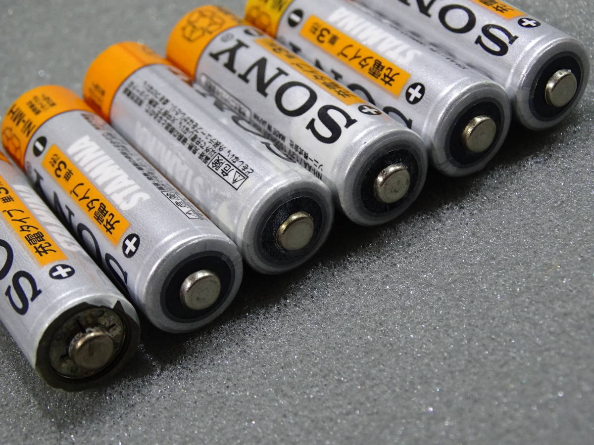 SONY　ソニー　単３形　充電式ニッケル水素電池　NH-AA　1.2V　1600ｍAh.min　６本　中古セット_画像4