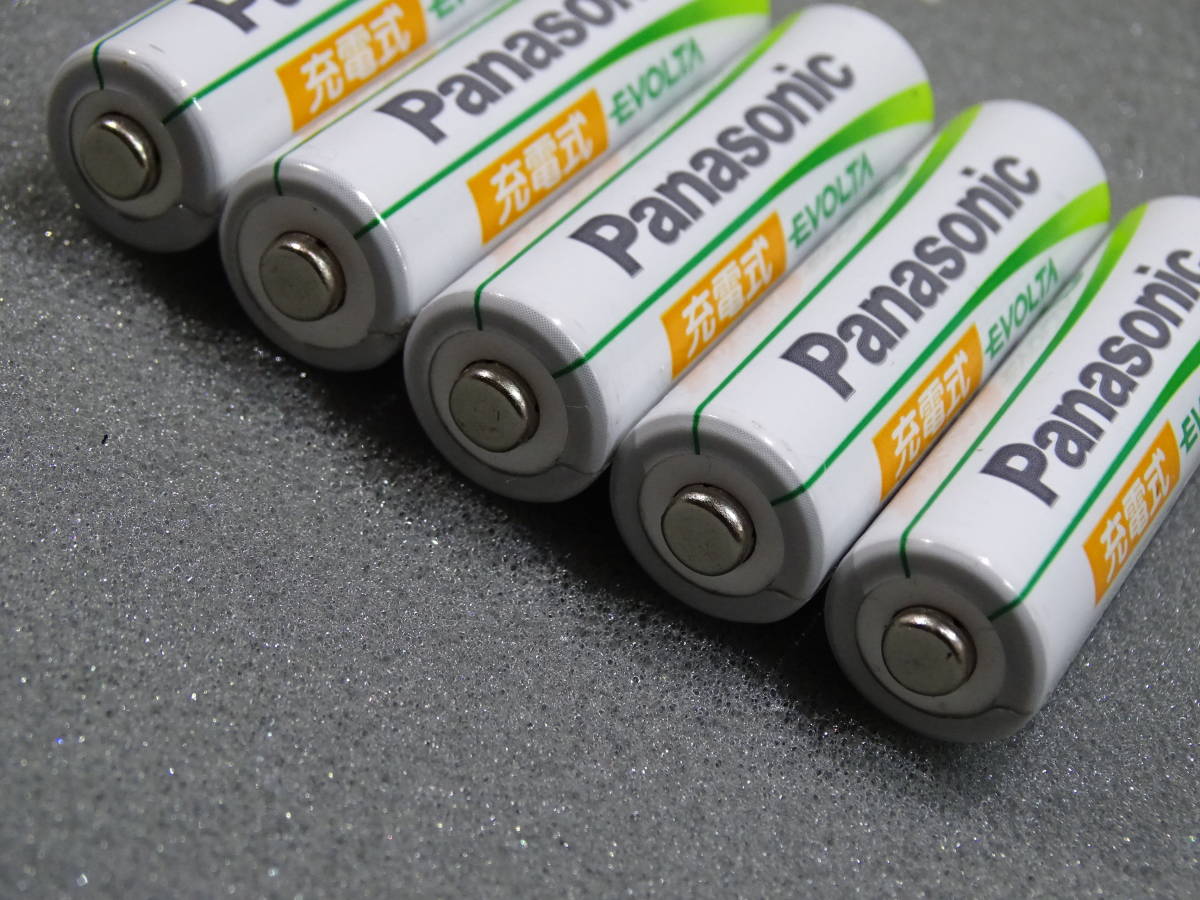 パナソニック Panasonic 単３形　充電式ニッケル水素電池 　EVOLTA エボルタ　HHR-MWS　min.1900ｍAh 1.2V　５本　中古セット_画像2