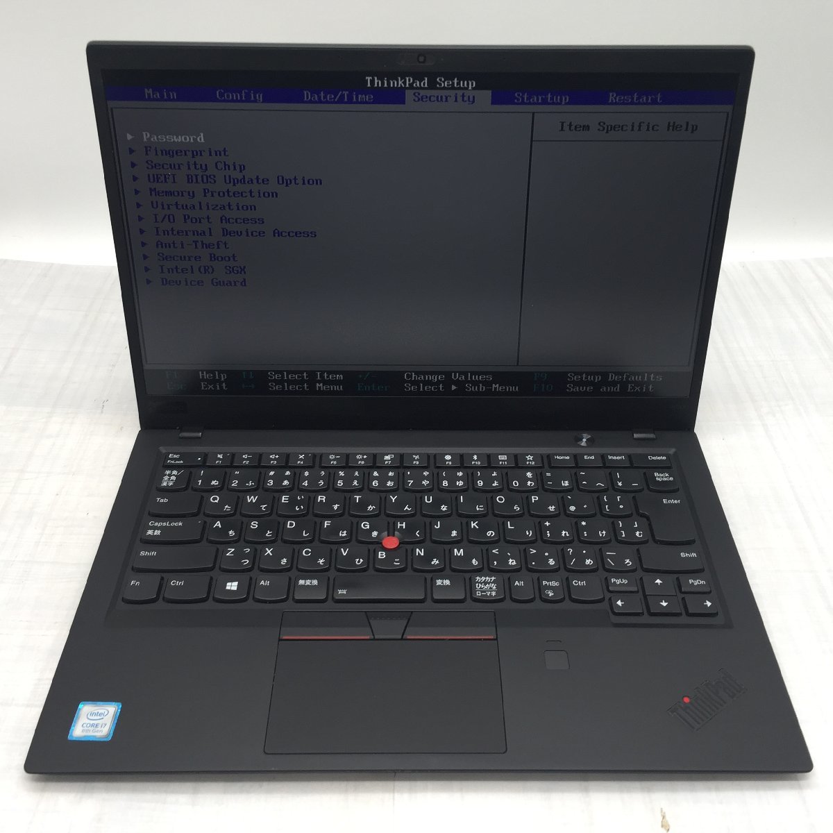 Lenovo ThinkPad X1 Carbon 20KG-SA3W00 Core i7 8550U 1.80GHz/16GB/256GB(SSD) 〔B0624〕_画像2