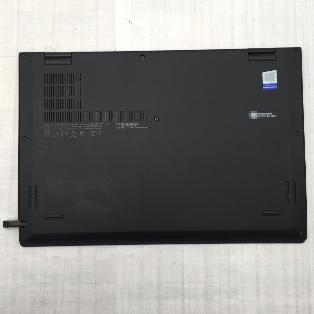 Lenovo ThinkPad X1 Yoga 20LE-S3000L Core i7 8650U 1.90GHz/16GB/なし 〔B0608〕_画像9