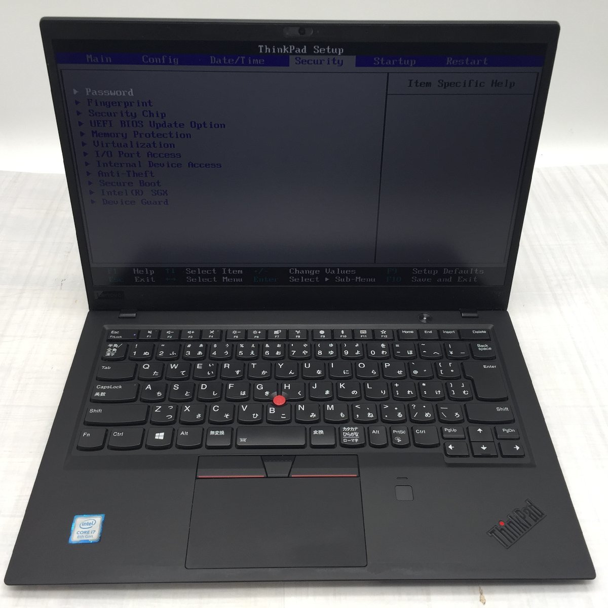 Lenovo ThinkPad X1 Carbon 20KG-S4WF00 Core i7 8550U 1.80GHz/16GB/250GB(NVMe) 〔B0428〕_画像2