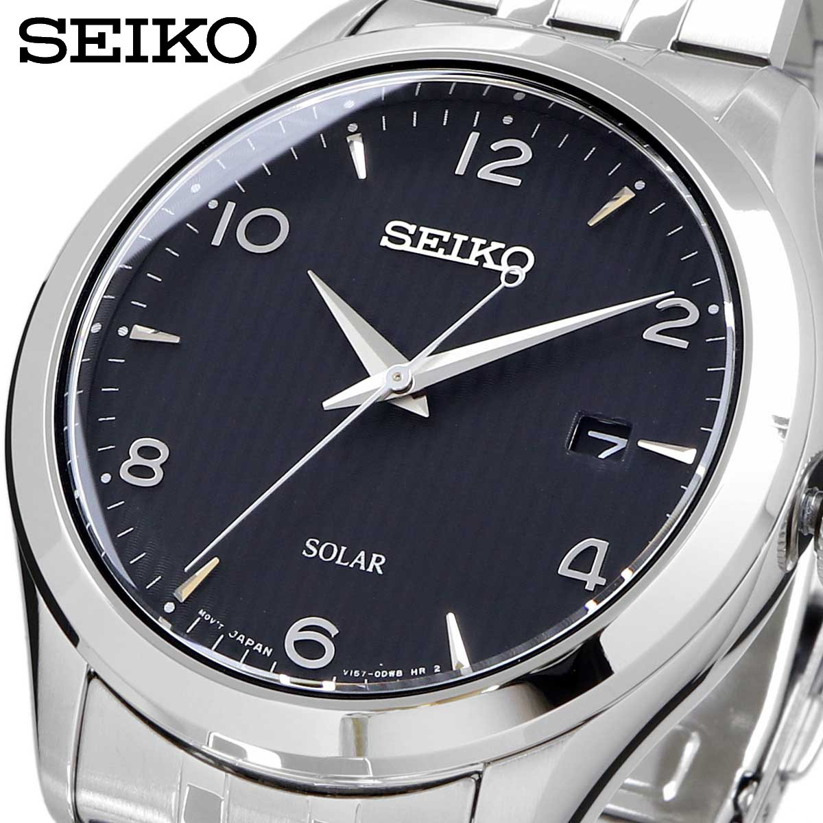 SEIKO セイコー 腕時計 メンズ 海外モデル ソーラー シンプル ビジネス カジュアル SNE489P1