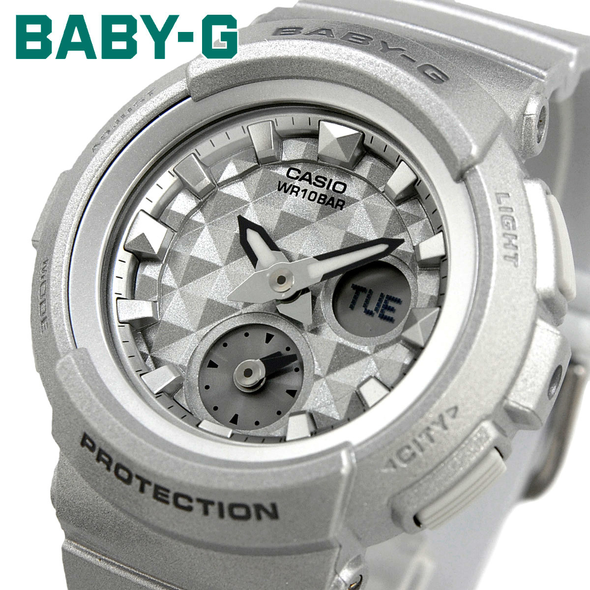 CASIO カシオ 腕時計 レディース BABY-G ベビージー 海外モデル シルバー デジタル アナログ BGA-195-8A
