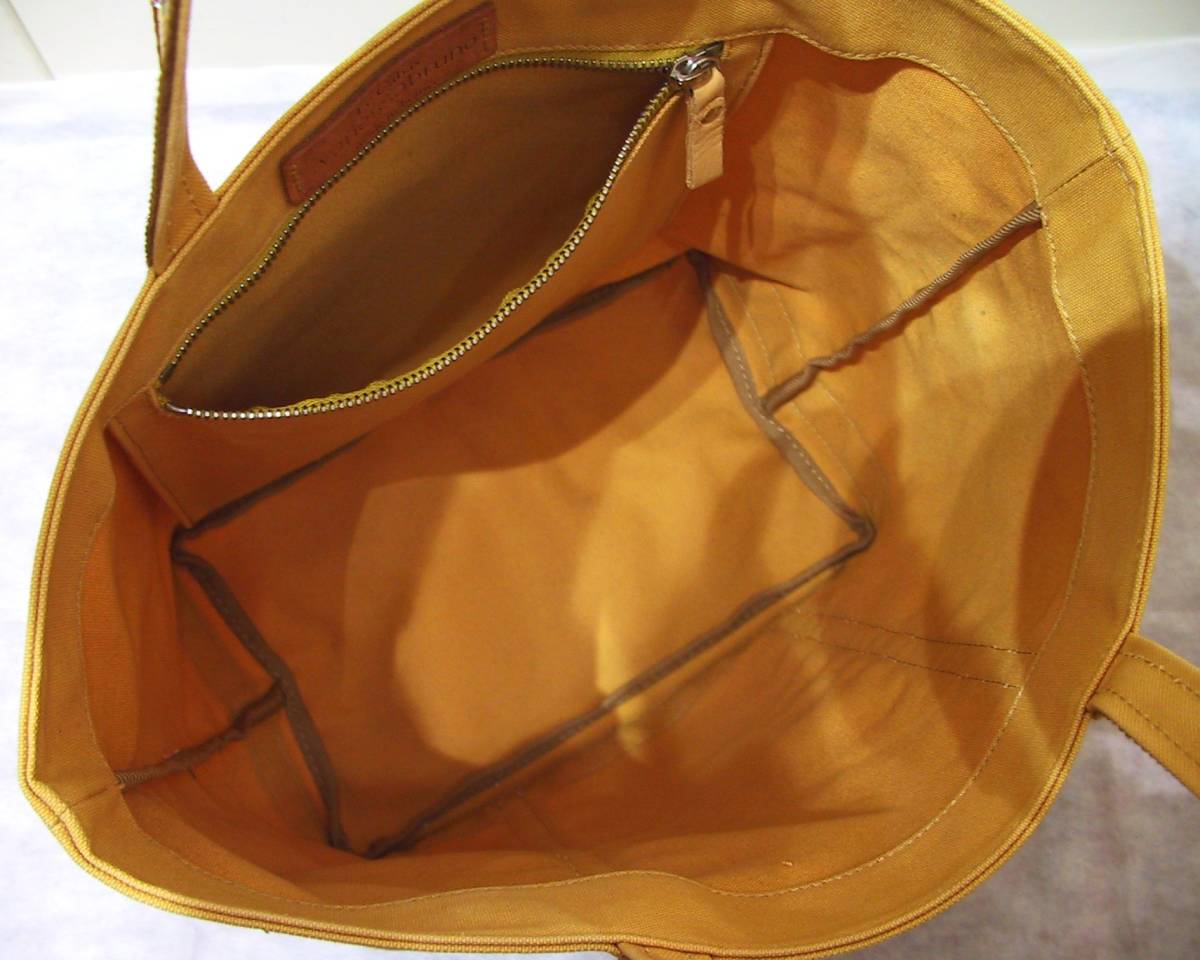 vanessabruno / Vanessa Bruno большая сумка CABAS MOYEN размер M Camel Франция производства хлопок x натуральная кожа с биркой прекрасный товар 