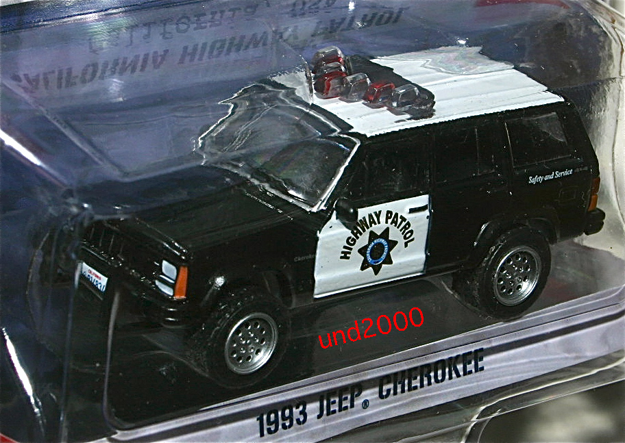 Greenlight green light 1/64 Jeep Cherokee1993 Jeep Cherokee California Highway Patrol CHIPs California highway Patrol 