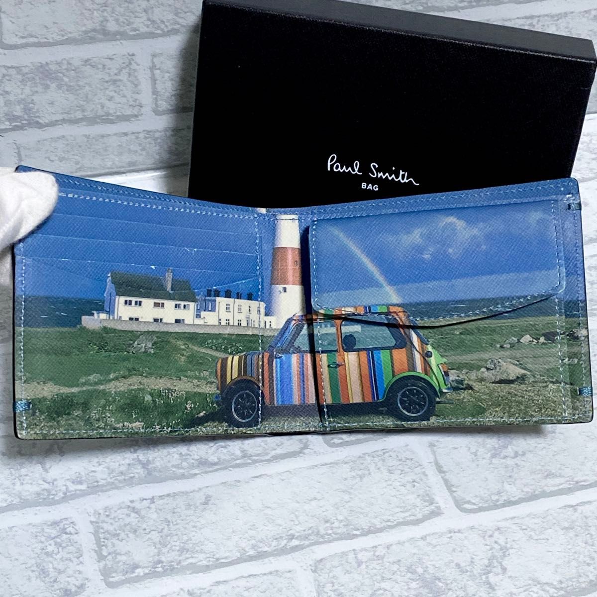 極美品 PaulSmith ポールスミス ブラック ブルー レザー 長財布 極美品 PaulSmith ポールスミス ブラック ブルー レザー 長財布