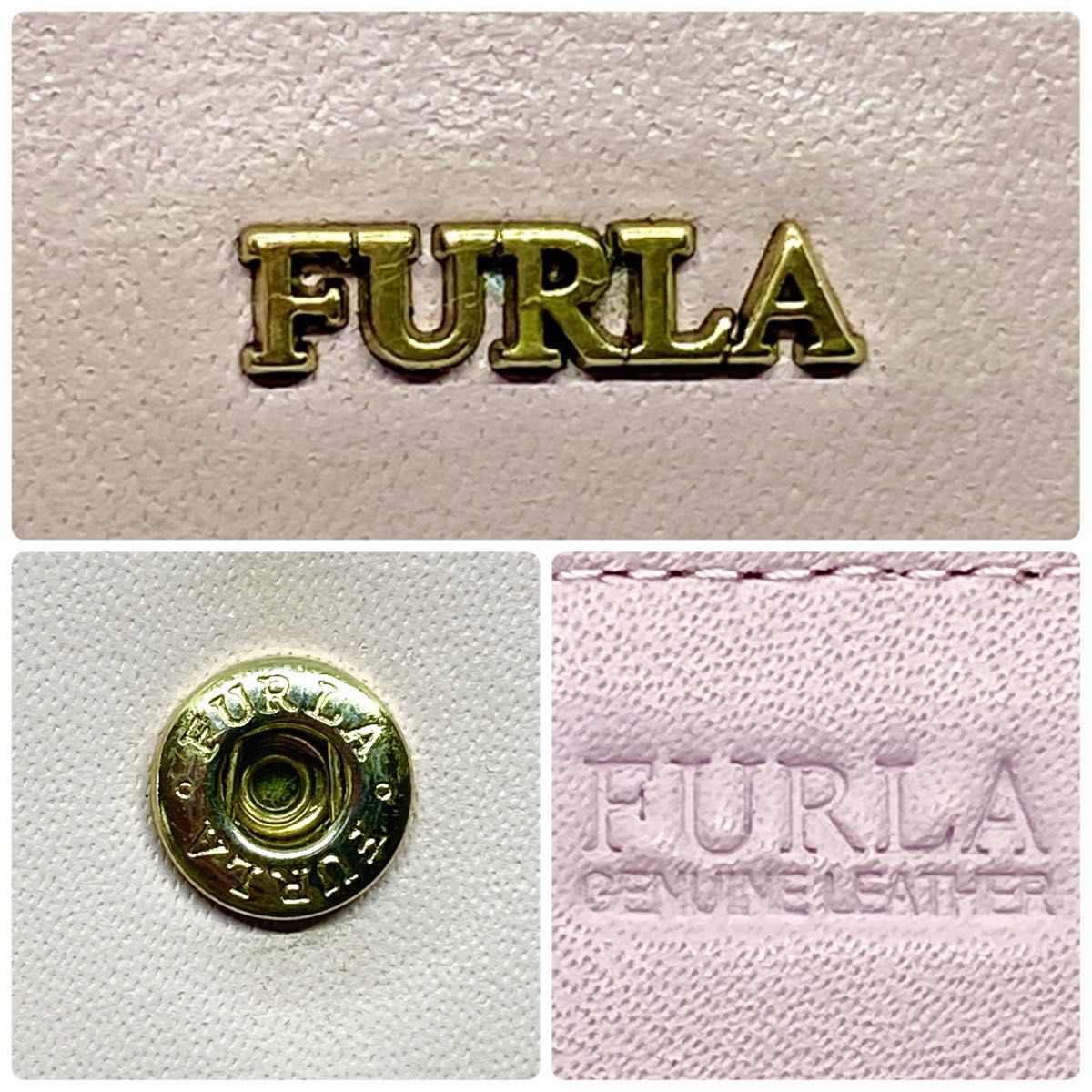 FURLA フルラ 長財布 フラップ ピンク × ゴールド レディース ウォレット