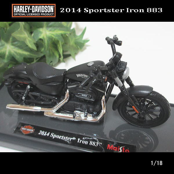 1/18ハーレーダビッドソン/2014 Sportster Iron 883(ブラック)/MAISTO/マイスト/バイクの画像6