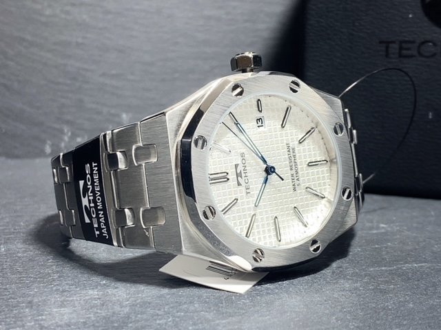 新品 TECHNOS テクノス 腕時計 正規品 アナログ腕時計 クオーツ カレンダー 5気圧防水 ステンレス ビジネス シンプル シルバー プレゼント_画像6