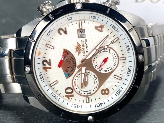 新品 正規品 ドミニク DOMINIC 自動巻き 手巻き時計 腕時計 オートマティック カレンダー 防水 ステンレス ピンクゴールド プレゼント_画像6