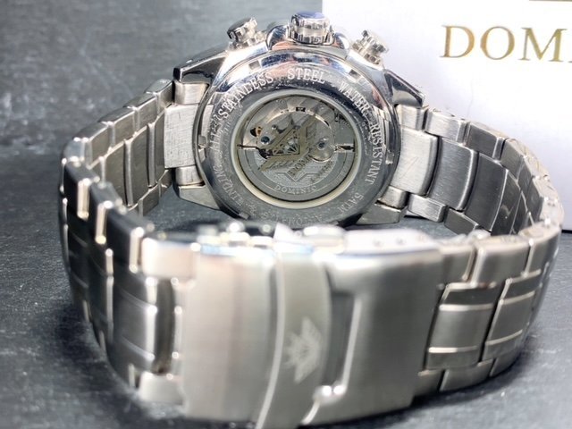 新品 正規品 ドミニク DOMINIC 自動巻き 手巻き時計 腕時計 オートマティック カレンダー 防水 ステンレス ブラック ホワイト プレゼント_画像8