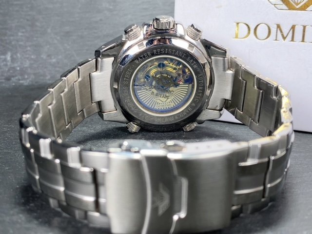 新品 正規品 ドミニク DOMINIC 自動巻き 腕時計 オートマティック カレンダー 5気圧防水 ステンレス ピンクゴールド ホワイト プレゼント_画像8