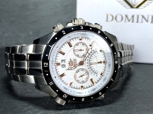 新品 正規品 ドミニク DOMINIC 自動巻き 腕時計 オートマティック カレンダー 5気圧防水 ステンレス ピンクゴールド ホワイト プレゼント_画像7