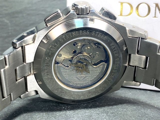 新品 正規品 ドミニク DOMINIC 自動巻き 腕時計 オートマティック カレンダー 5気圧防水 ステンレス ホワイト ピンクゴールド プレゼント_画像9