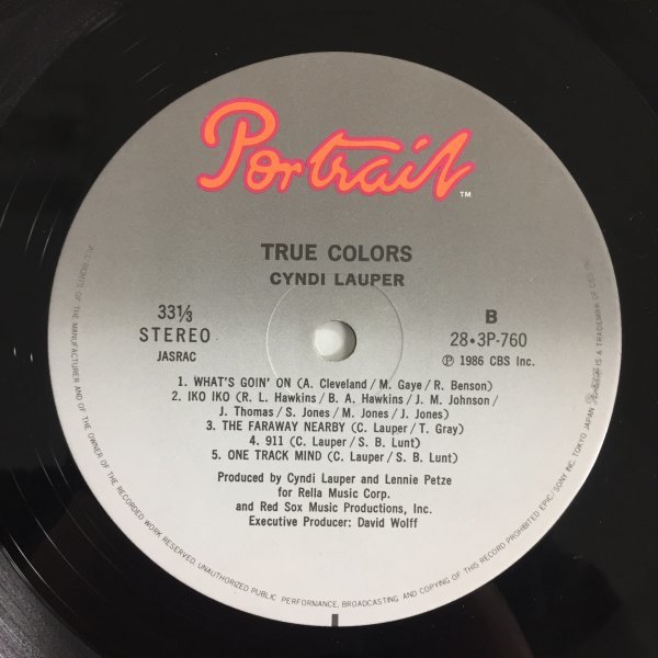 ☆帯・歌詞カード付☆【TRUE COLORS　CYNDI LAUPER 】【トゥルー カラーズ　シンディローパー】全10曲　LPレコード_画像3