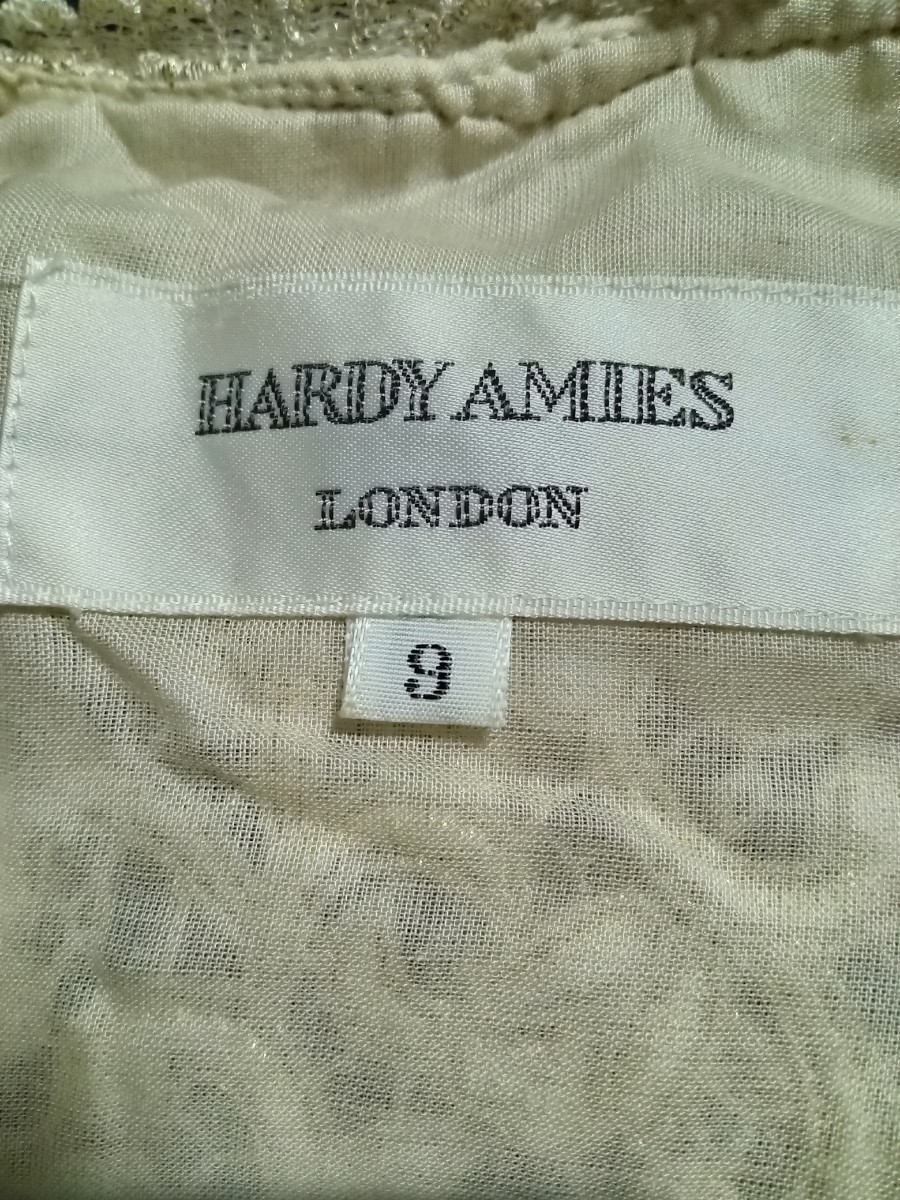 ◆送料無料◆ HARDY AMIES ハーディーエイミス ゴールド総レースジャケット サイズ9 USED _画像7
