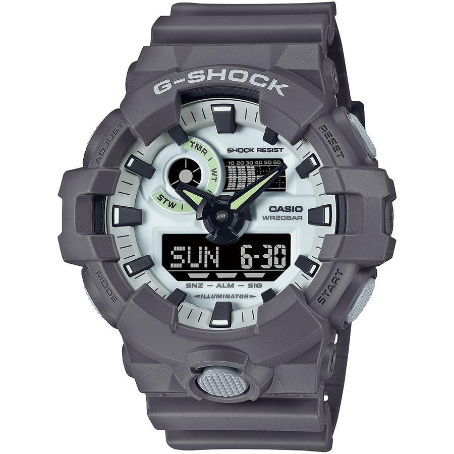 即決あり【G-SHOCK HIDDEN GLOW 蓄光フェイス アナデジ グレー 反転液晶 腕時計】 GA-700HD-8AJF 新品_画像1