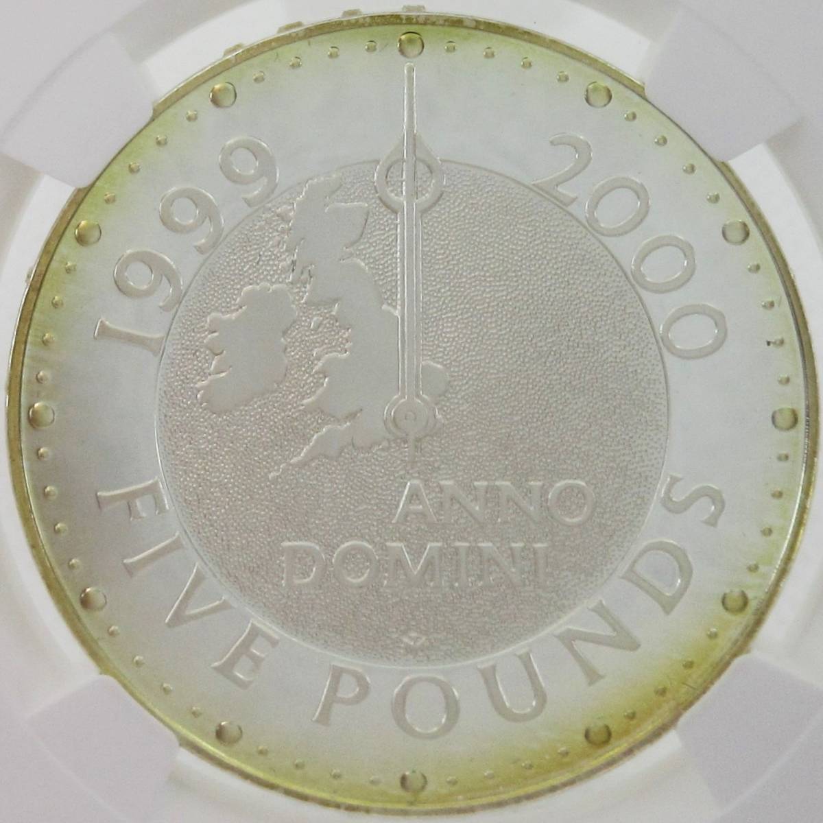 【柔らかなトーン】 1999 イギリス 5ポンド 銀貨 ミレニアム エリザベス2世 NGC PF69 ウルトラカメオ モダンコイン アンティーク_画像3