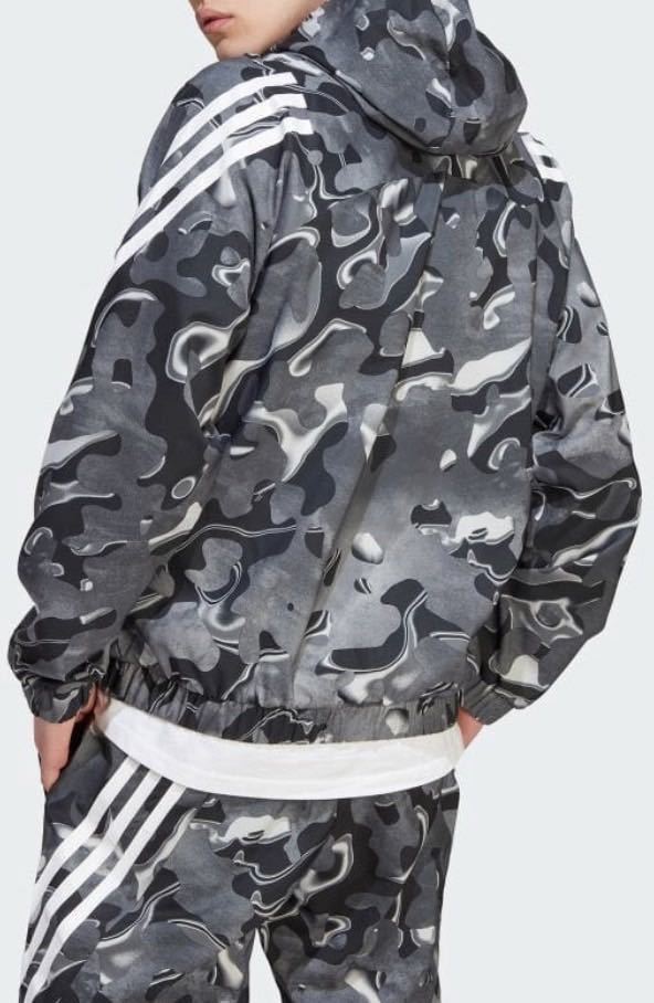 [ новый товар стандартный товар ] Adidas adidas Parker брюки M верх и низ в комплекте полный Zip общий рисунок камуфляж выставить белый Logo ветровка 