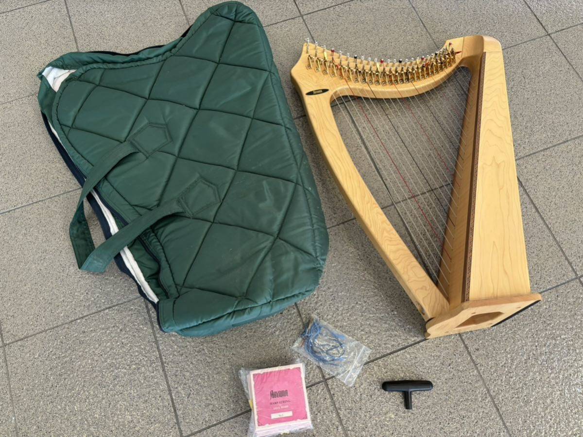 青山ハープ ハープ 25S(N) メープル材 半つや消し仕上 25弦 AOYAMA HARP 純正ケース・弦・チューニングハンマー付の画像1