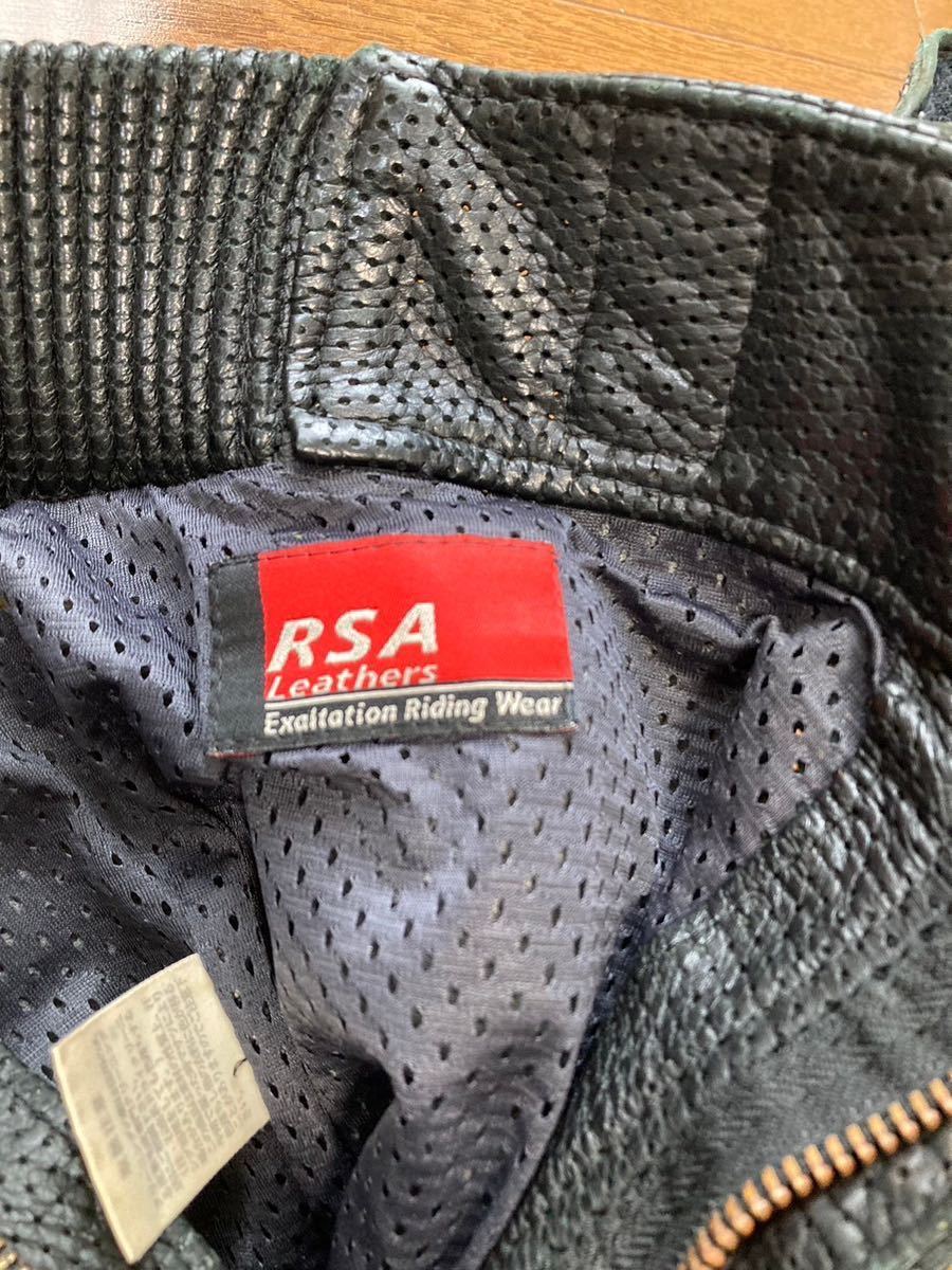 RSA leathers レザーパンツ バイク 革パン 中古 ブラック 腰、膝パッド入り オーダーメイド LL相当_画像3