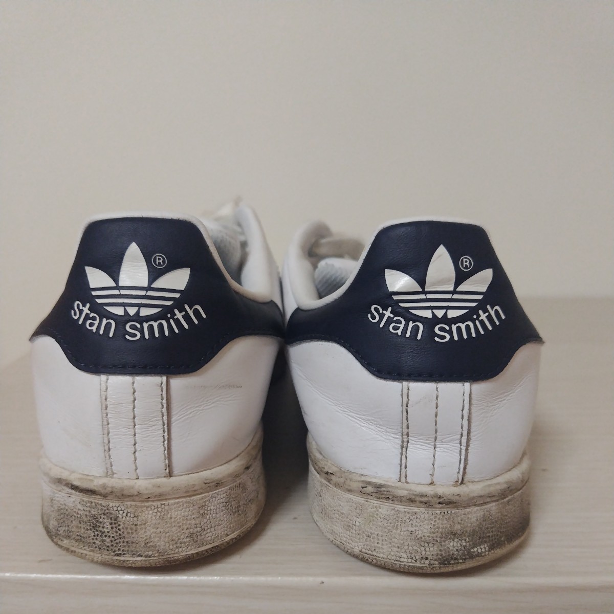  アディダス adidas スニーカー　靴　白　ホワイト　ネイビー　中古靴　27cm　STAN SMITH　スタンスミス_画像5