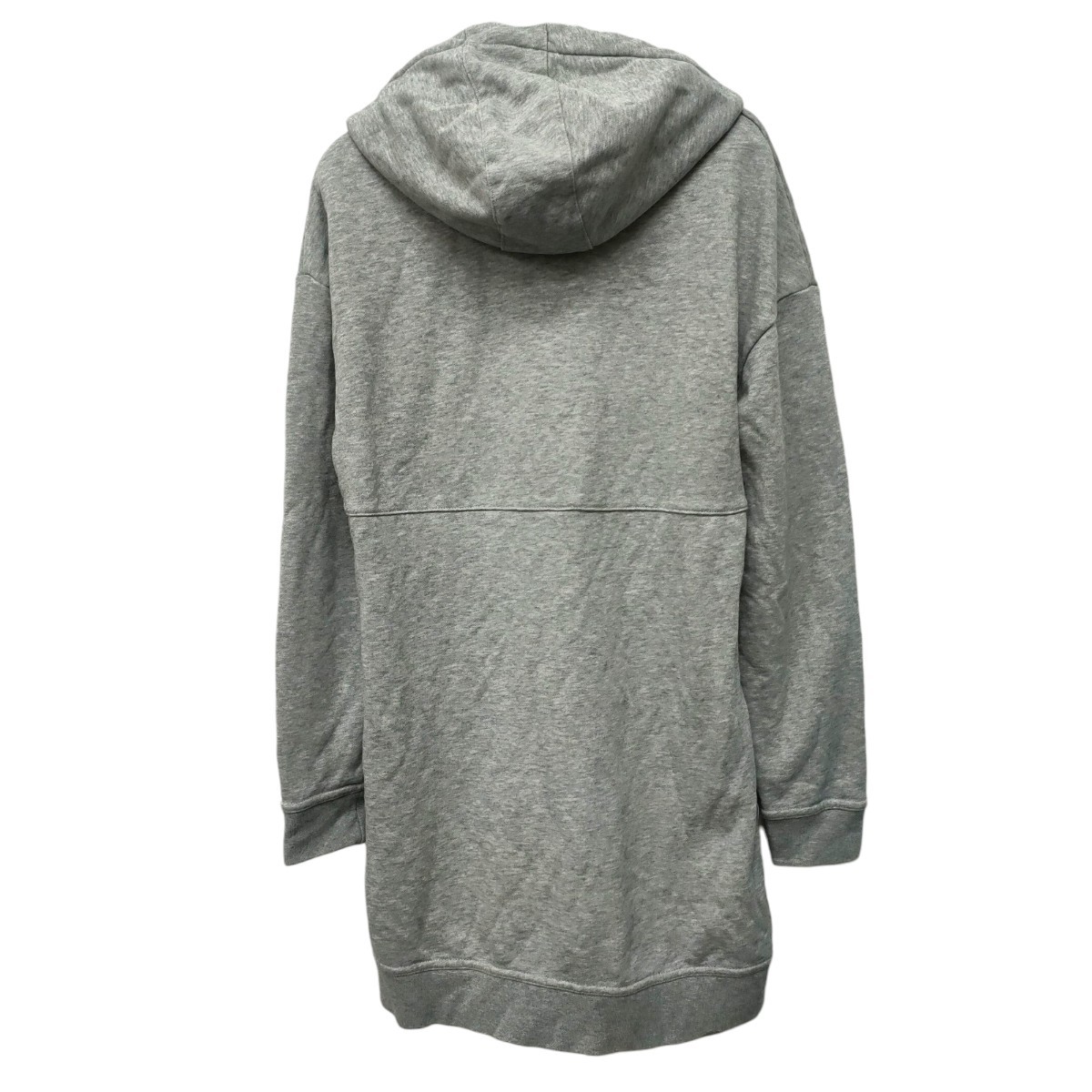 NIKE / Nike lady's tops . Logo tunic height sweat pull over Parker gray M size spring autumn clothes I-3497