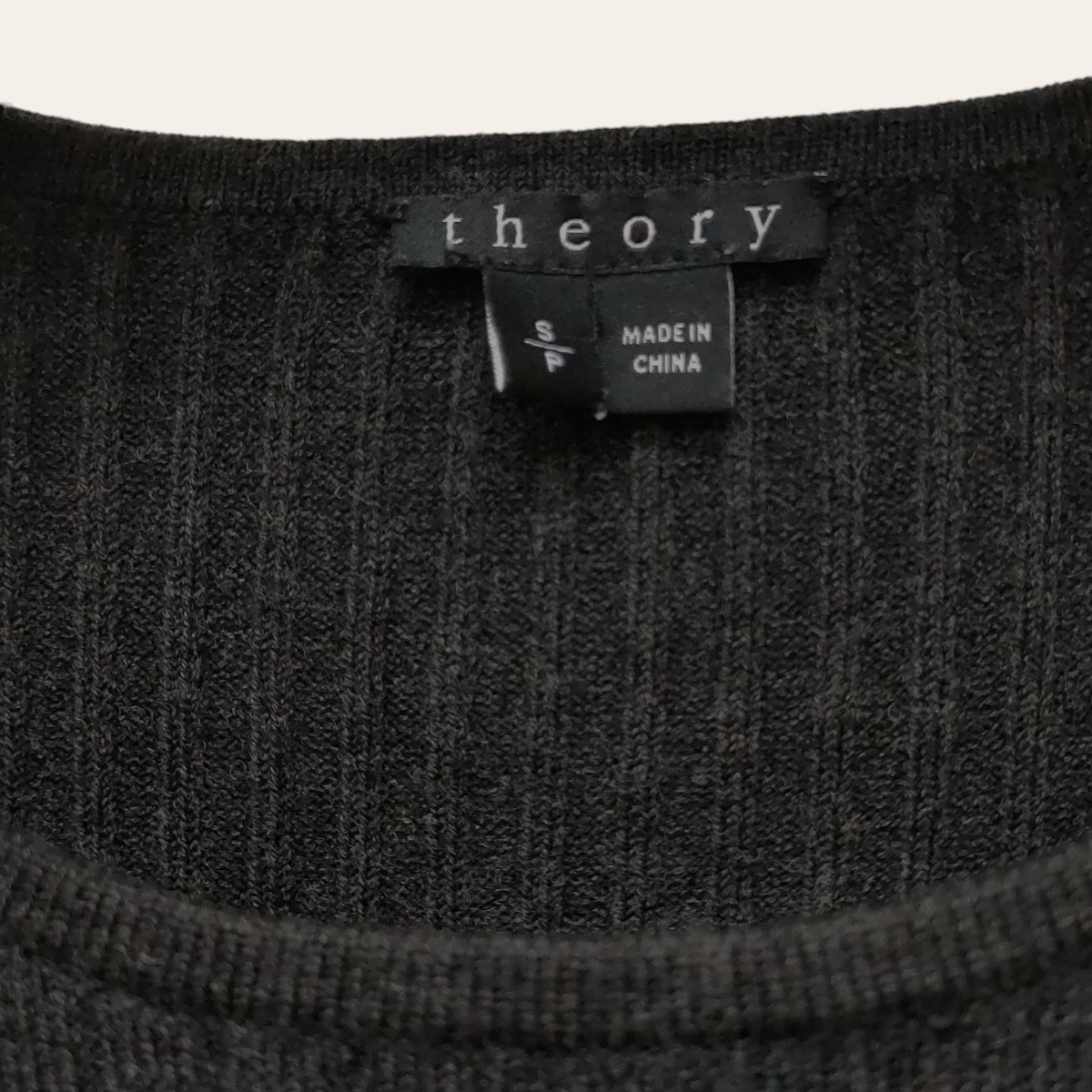 theory / セオリー レディース ウール混 リブニットロングワンピース ダークグレー Sサイズ I-3553の画像3