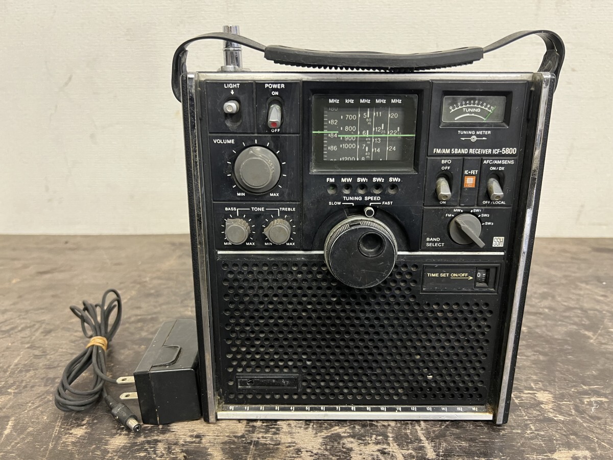 音出し確認済み！ SONY ICF-5800 5BANDラジオ スカイセンサー 昭和レトロ_画像1