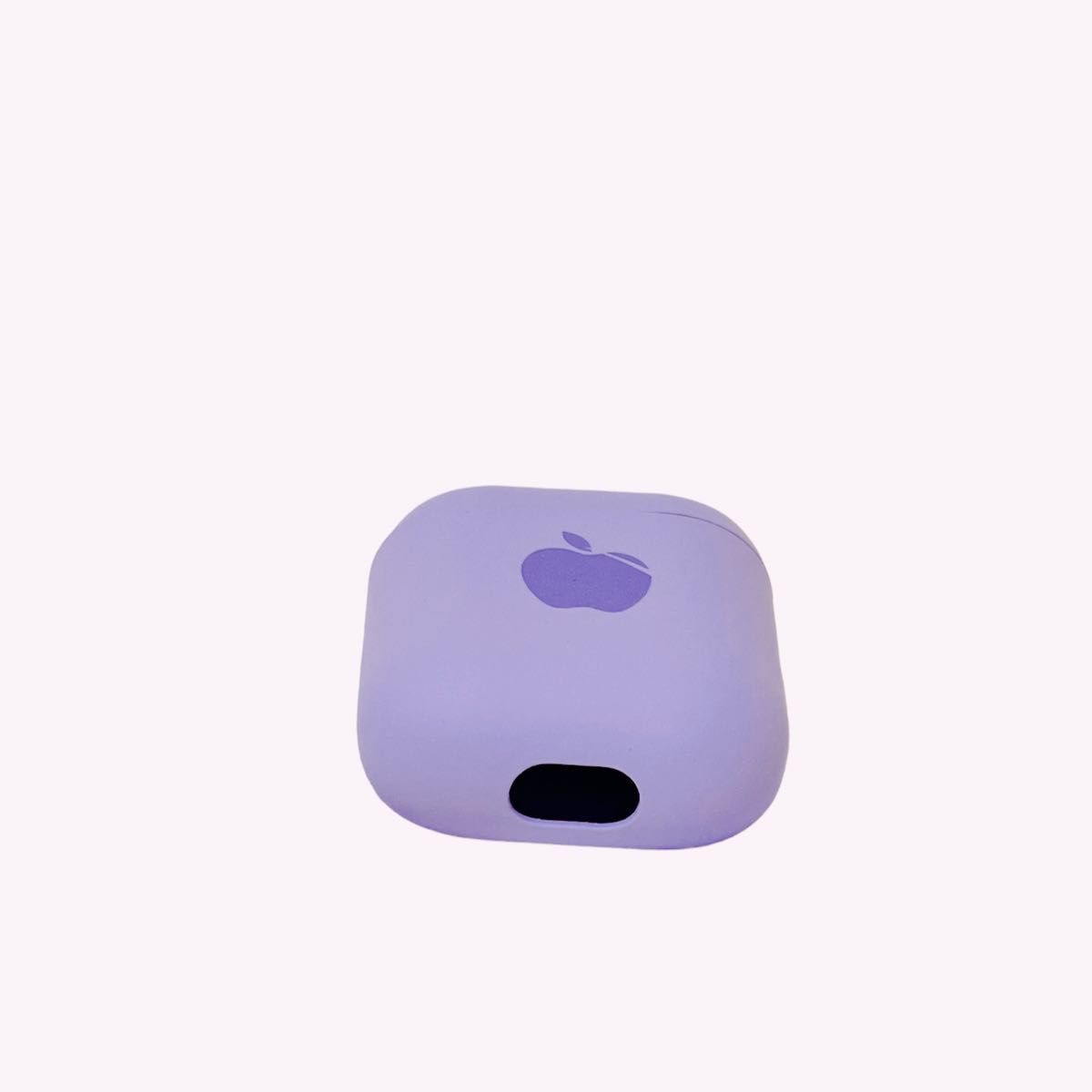 Airpods ケース  カバー　アップルマーク　Apple ラベンダー