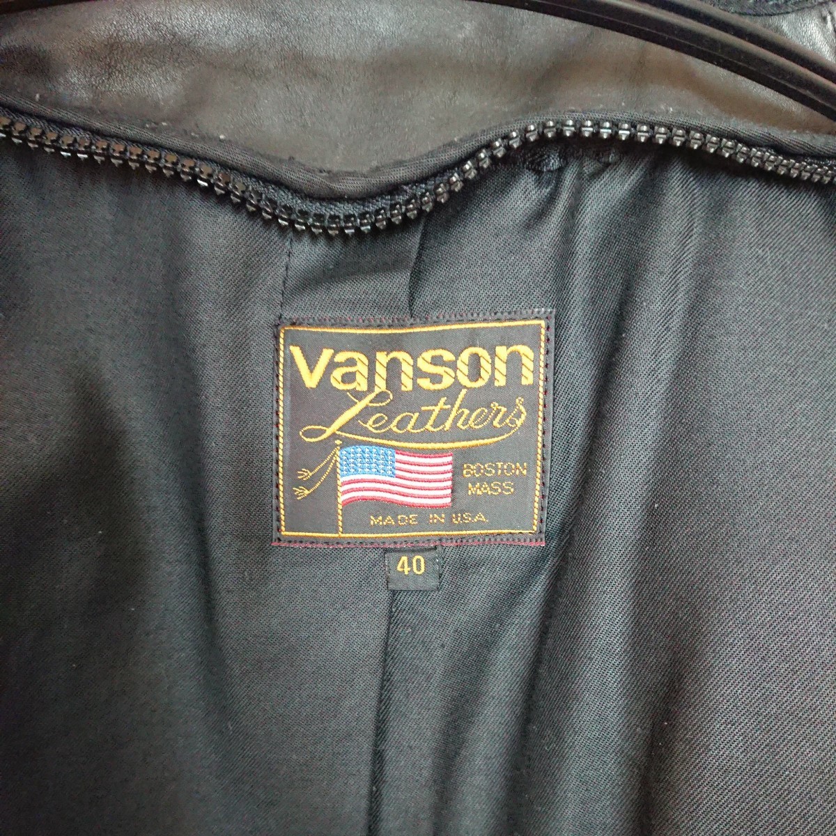 VANSON バンソン レザージャケット シングルライダースジャケット 黒 _画像4