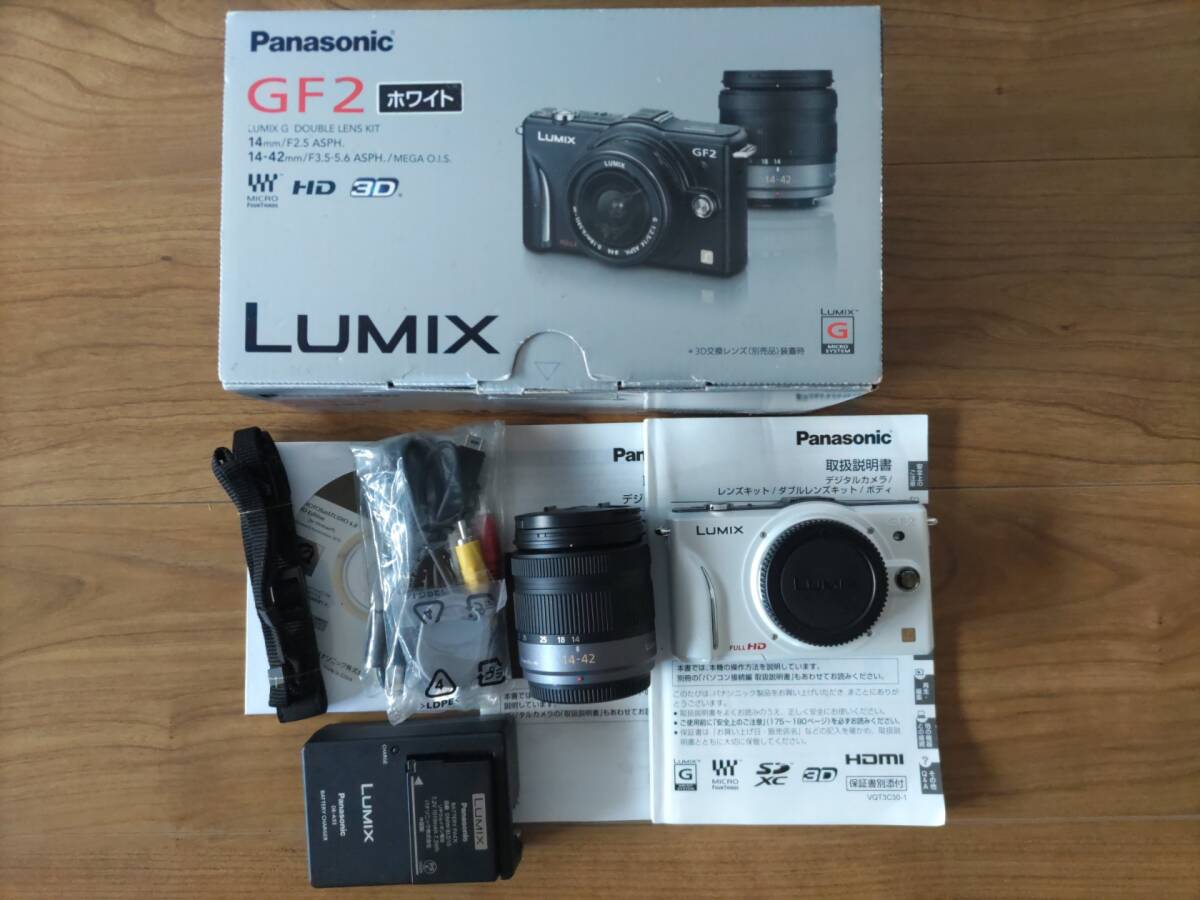 1円～【ジャンク品】 Panasonic パナソニック LUMIX ルミックス デジタル一眼カメラ DMC-GF2 ホワイト_画像2