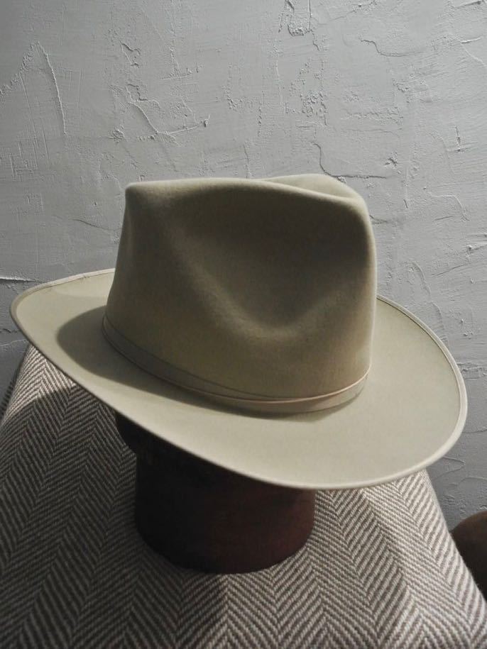 60s VINTAGE 3X STETSON 7 1/8 57cm open road ヴィンテージ ビーバー ステットソン オープンロード シルバーベリー ジョニーデップ_画像5