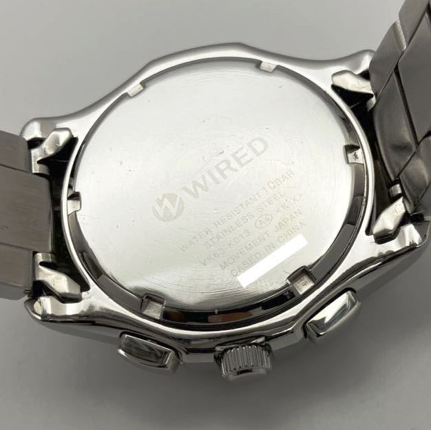 美品☆電池新品☆送料込☆セイコーSEIKO ワイアード WIRED クロノグラフ メンズ腕時計 シルバー/ブラック 人気モデル VK63-K013 AGAW409_画像8