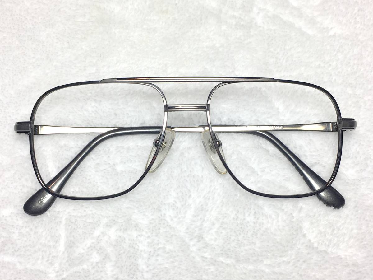デッドストック Charman ZEF ツーブリッジ チタン 眼鏡 50 グレー 未使用 シャルマン ビンテージ メタル フレーム セミオート 昭和 レトロ_画像1