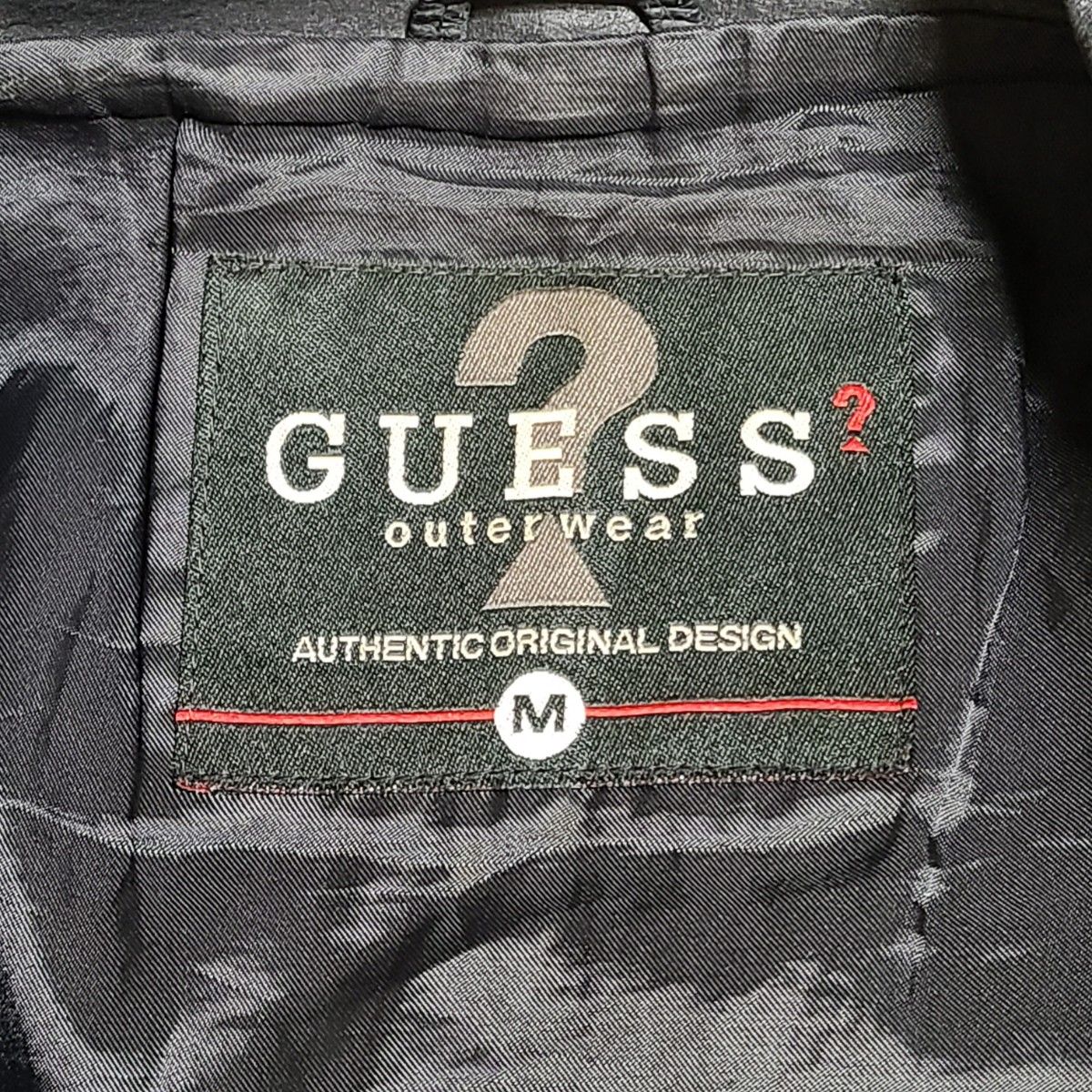 GUESS ゲス レザージャケット M メンズ ブラック 豚革