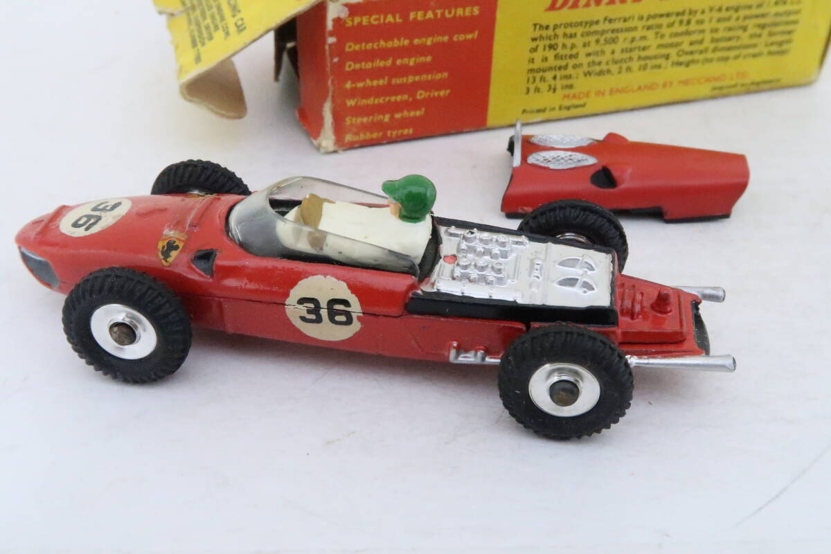 DINKY TOYS FERRARI 156 F1 フェラーリ 難有 箱付 1/43 イギリス製 ヨコ_画像5