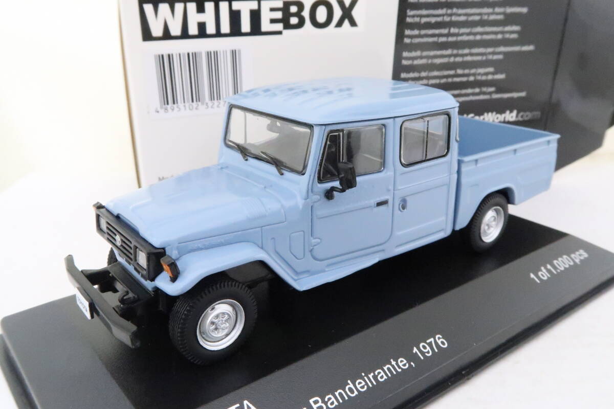 WHITE BOX TOYOTA LAND CRUISER トヨタランドクルーザーＷピックアップ バンデランテ輸出向け左ハンドル1976 箱付 1/43 イハレ_画像1