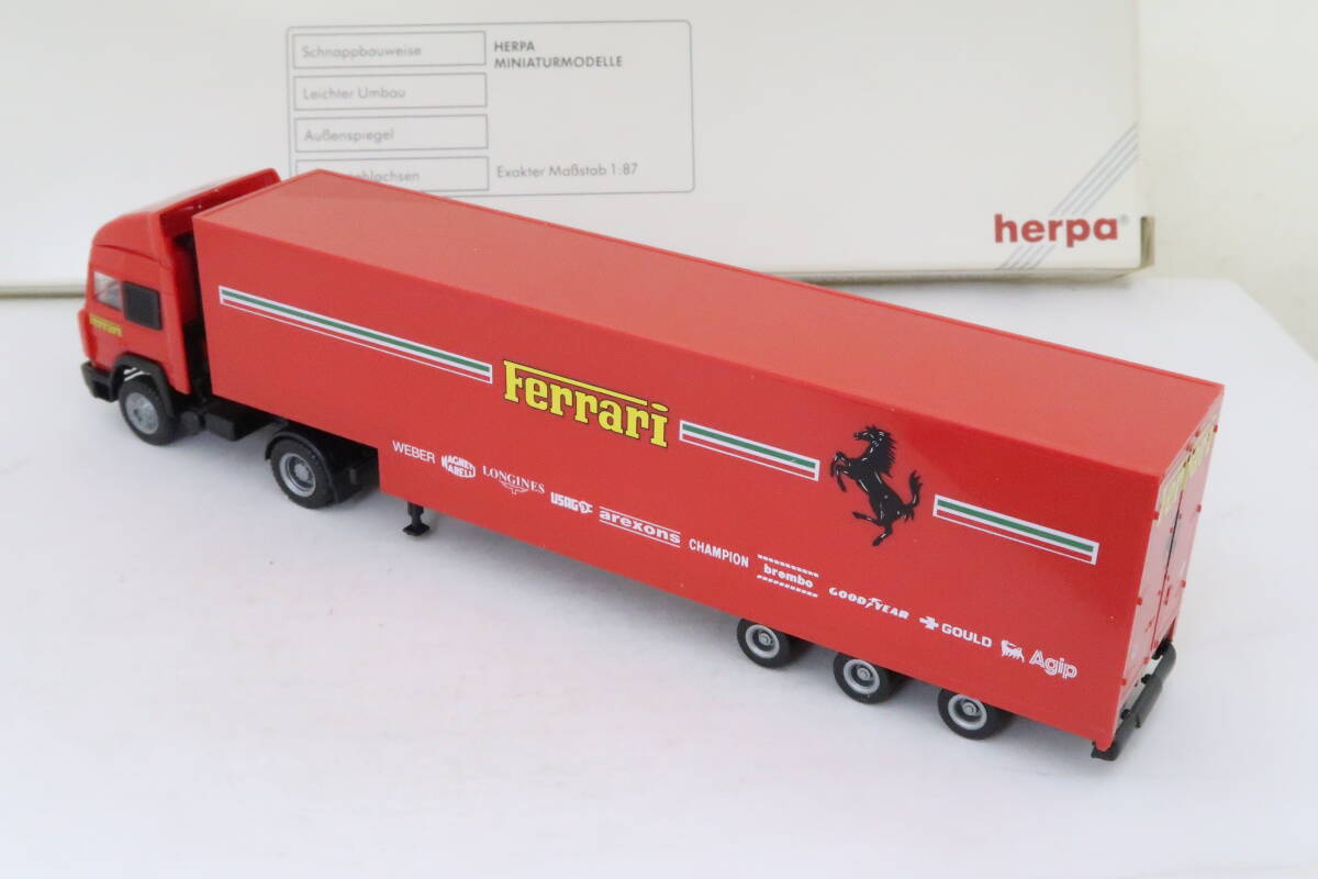 herpa IVECO FERRARI イベコ フェラーリ レーシングカートランスポーター 箱付 1/87 西ドイツ製 ハコ_画像4